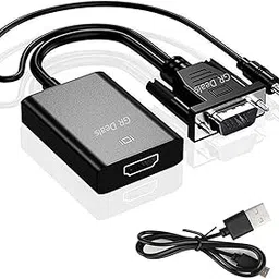 VGA to HDMI Adapter Converter 1080p with 3.5mm Audio Jack Portable VGA to HDMI Conversion Headband Power Supply Display for PC Laptop Computer Desktop Monitor TV Projectors ect.-image-0