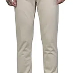 cantabil Men Beige Solid Non Pleated Regular Fit Mid Rise Casual Trousers for Men | Casual Pants for Men | Casual Wear Regular Fit Trousers for Men (P_MTRC00107)-picture-51
