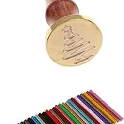 Initial Sealing Wax Stamp Xmas Tree + Seal Sticks Round for Party Invitation|1x Wax Seal Handle|Invitations & Stationery| Wedding Supplies |Home & Garden-picture-30