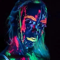 RSAAUD® Pack of 6 Glow in Dark Face Paint,UV Glow Neon Face and Body Paint, Face Paint Crayons Neon Body Sticks UV Light Face Paint Kit Halloween Makeup Body Markers (6 Glow in the Dark)-picture-58