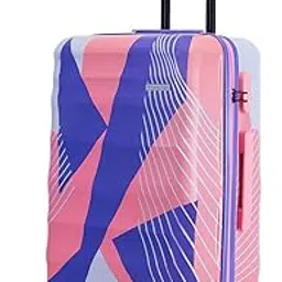 nasher miles Chicago Hard-Sided Polycarbonate Printed Check-in Luggage Pink Grey 24 inch (65) Trolley Bag-picture-10