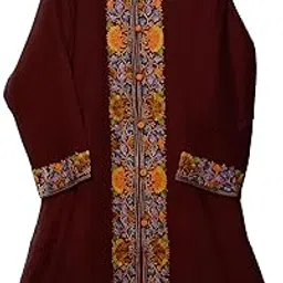 craftbazar Kashmiri Woolen Embroidered Long Coat with Border Embroidery.Size-38-picture-28