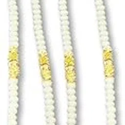 HALDI MEHENDI SHAADI Swagat Moti Mala for BaraatI in Indian Weddings Dulha Groom Men |Pooja Diwali Decoration, God| Pearl White Big Size Long (2)-image-34