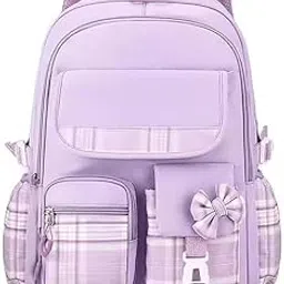 azrmoh Cute Bow Cartoon School Bag Large Capacity Relief Bag Waterproof Breathable Travel Backpack,Spine Protection Children's Backpacks Fashionable Lightweight Multi-Pocket Zipper Bag-picture-36