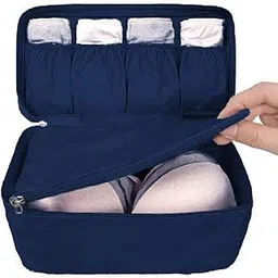 weelzone Polyester Women Travel Bra Underwear Lingerie Organizer Bag Cosmetic Makeup Toiletry Bag Waterproof Wash Storage Case Bag (Multicolor) (Plain)-picture-53