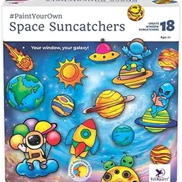 TOYKRAFT Space Suncatchers, Window Art Kit for Kids, Glass Painting Kit for Kids, Art and Craft Kit for Girls 9 to 12, Gift for Girls-picture-55