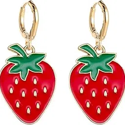 teting gining Colorful Strawberry Watermelon Avocado Lemon Shape Fruits Earrings for Women Girls Jewelry-picture-55