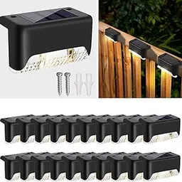 HINASTAR Step Lights Waterproof LED Solar Power Outdoor Fence Light for Deck Stair Railing, Outside Lighting for Wall Garden Backyard Patio Balcony Décor (LED Solar Light - 20 PCS)-picture-35