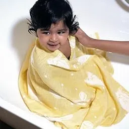 Doctor Towels Aloe Vera Baby Bath Bunny Towel, 60 x 120 cm, 300 GSM, 2 Free Reusable Washcloths Soft with 1 Baby Towels for Newborn, Soft Baby Towels for 0 to 2 Years, Sunny Bunny Yellow-picture-45