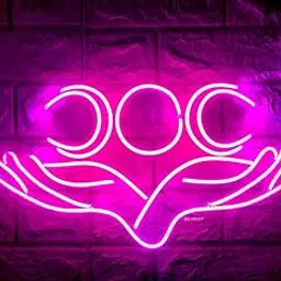 LUXURY SIGN INDIA Moon Neon Sign LED Light For Girl's Room Wall Decor Art Decorative Moon Christmas Lamp Night Lights Indoor for Home,Bedroom,Office,Dorm,Party,Thanksgiving(12x10) purple-image-86