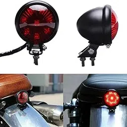 Vagary Motorcycle Tail Light LED Bates Style Bullet Brake Stop Rear Lamp Compatible with Cafe Racer Bobber Chopper Bonneville - Red-picture-35