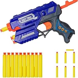 HOT FIRE Soft Bullet Toy Gun for Kids – Foam Dart Blaster with 6 Safe Bullets | Manual Pull & Shoot Action | Durable ABS Build | Fun Shooting Game Toy Gift for Boys & Girls (Age 6+) image 1