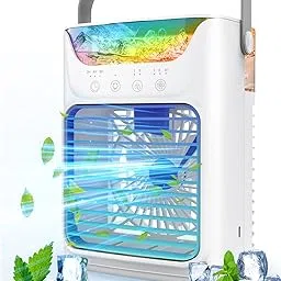 Portable Air Conditioners, Instantly Cooling Air Conditioner Portable with 3 Speeds, 2 Mist Settings, 650 mL, 7 Color Lights, Mini Personal Evaporative Air Cooler for Bedroom, Camping, Car, White-image-63