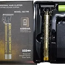 Professional Hair Trimmer, Gold Metal Body, USB Charging, IPX7 Waterproof, Carbon Steel Blades-picture-27