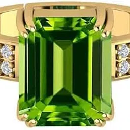 kushmiwal gems 8.25 Ratti 7.25 Carat AAA+ Quality Certified Natural Green Peridot Gemstone panchdhatu Metal Gold PlatedAdjustable Ring for Men and Women-picture-25
