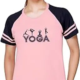 White Moon Women Printed Colorblock Self Design Round Neck Polyester Sports, Gym, Running, Yoga T-Shirt (Pack of 1)-picture-27