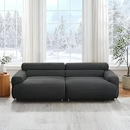 Modcasa Craft Cloud Shaped Boucle Sofa – Modern 3-Seater Statement Piece for Luxe Living Rooms (Black)-image-12