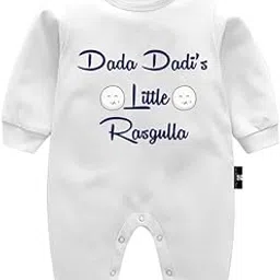 the peppy tend Baby Romper for Boys & Girls | 100% Cotton Full Sleeve Onesie Jumpsuit Dada Dadi's Little Rasgulla | New Born Outfit (0-12 Months)-picture-50