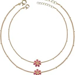 unniyarcha Gold Plated Flower Anklet In for Women Pure Silver 925, Sterling Silver Jewellery with Certificate of Authenticity & 925 Silver Anklet for Women-picture-14