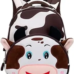 wishkey Cow Print Bag for Pre-Schoolers Kids, Water Resistant Mini Lightweight Backpack for Kids, Small Size Bag for Play School & Nursery Kids, Picnic Bag, Travel, 1-4 Years (Pack of 1) image 1