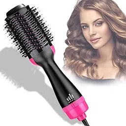 Episkey One Step Hair Dryer and Volumizer, Hot Air Brush, 3 in1 Styling Brush Styler, Negative Ion Hair Straightener Curler Brush for All Hairstyle, Black (0N_STEP) image 1