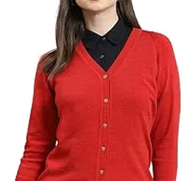 monte carlo Womens Solid V Neck Full Sleeve Cardigan Sweater (1230527VN)-picture-25