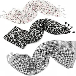albi trend Women’s Floral Print Stole – Lightweight Soft Scarf | Multi-Purpose Fashion Accessory for Casual & Ethnic Wear (80 x 28 inches)-picture-35