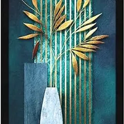 ArtX Paper Flower Vase Painting for Wall Decoration, Wall Painting for Living Room, Multicolor, Floral, 12.0 X 18.0 inches, Set of 1-picture-27