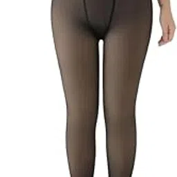 alexvyan XL Brown DualTone Opaque High Rise Ankle Length (33 to 36 Waist) Stretchable Women Warm Thick Fur Lined Fleece Winter Thermal Soft Legging Tights Stocking - Slim Fit-picture-27