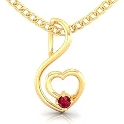 p.c. chandra jewellers 14K Gold Pendant (without chain) With Heart On A Swirl Design And Studded Stone For Women - 0.23 Gram-picture-29