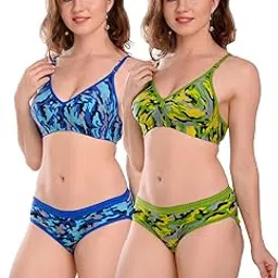 msiu- my style is unique Cotton Bra Panty Set for Women Lingerie Set Full Coverage Floral Print Hosiry Bra Panty Set-picture-35