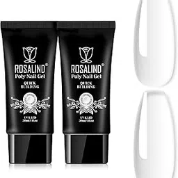 Clear Acrylic Poly Extension Gel, ROSALIND 2 PCS 30ml Poly Nail Gel kit Nail Builder for Clear Nail Art Decoration, Nail Thickening Poly Nail Gel Tube Easy to DIY Use Need UV Lamp-picture-36