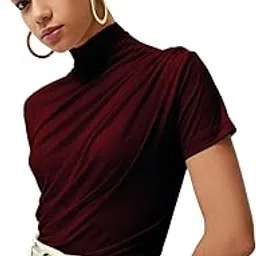 sightbomb Half Sleeves DARPED SKIMS Gathered Ruched FRONTFLOW Ultra Soft Microfiber SOFTLINE Cuddle TEE TOP for Women-picture-24
