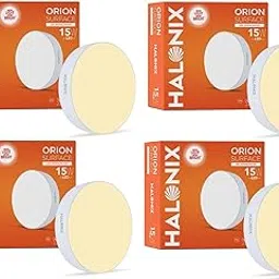 Halonix 15W Warm White Yellow Orion Round LED Rimless Surface downlighter| LED Ceiling Light for Home, Shop and Office |Pack of 4, Warm White Yellow, e27-image-36