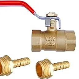 ESEKSAFAR BSP Thread 1/2" inch Brass Forged Ball Valve Female & 2pc 1/2"inch Male Brass Connector and 3pc Hose Clamp set-image-12