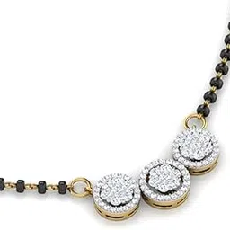 Diamond Mangalsutra with Golden Chain for Women - Elegant Indian Bridal Jewelry Featuring Dazzling Diamond Accents and Luxurious Gold Plated Design - Perfect for Weddings-image-36