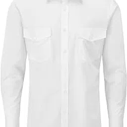 marinersapp White Shirt | Uniform Accessory | Cotton Shirt for Unisex Regular Fit | Lightweight & Comfortable Wear | Merchant Navy Uniform White Full Sleeve Shirt with Epaulet Flaps | Pack 1 (40)-picture-18