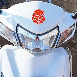 Claw cuts - God Ganesha Sticker for Bike and Car Reflective Vinyl and Waterproof, Pack of 2 (Red) Size (6.6cmx5.5cm)-image-6