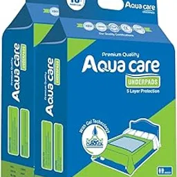 AQUACARE Underpads (18 Hours ) NEW GEL TECHNOLOGY Premium Underpads , Large (90 cm X 60 Cm) I 18 Hrs Absorption Protection I Waterproof I Protects Surfaces from Incontinence I Super Soft Polymer For Adult .10 pcs x 2 Packet ( 20 Underpads)-image-83