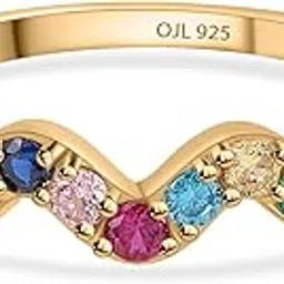 925 Silver 18K Gold Plating Multi Stone Rainbow Waves Ring for Women & Girls | With Certificate of Authenticity and 925 Stamp | Life-time Warranty*-image-48