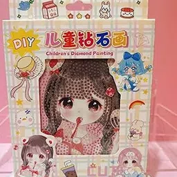 DIY Diamond Painting Art Kit for Girls 7 inches Cute Cat & BAER Diamond Painting Art with Wooden Frame DIY Desk Decoration Craft Gift for Kids (2)-image-5