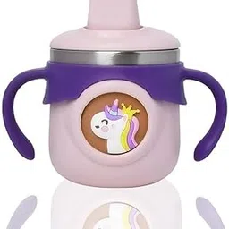 TOYPENTER Stainless Steel Insulated Hot & Cold Sipper Bottle for Kids/Double Wall & Vacuuming/Sipper Cups with Straw/Travelling Water Bottle for Kids with Straw (Purple, 260 ml)-image-64