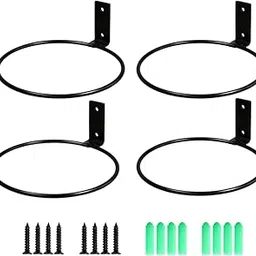 Sivya 4 Pack 6in Flower Pot Holder Ring Wall Mounted Metal Planter Hooks Hangers Wall Bracket Wall Planter Hook (4, 6")-picture-12