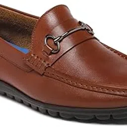 Mens Driving Loafer Shoe, Slip On Entry, (Size 40-45), Top Grain Leather, Formal Workwear Shoe, EVA Sole, Flat Heel, Skywalker-image-2