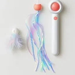 SwiftWand – Retractable Eco Cat Wand with Feather Refills and Laser Pointer | 2 in 1 Toy | Interactive Chase Toy - Warehouse Pick (Color May Vary)-picture-34