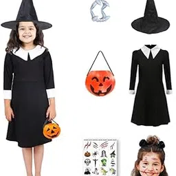Sarvda Halloween Dress | Costume and Accessories | For Girls and Boys | Kids & Adults | Haunted Horror Theme Party Vampire Witch Ghost Skeleton Draculla Zombie Pumpkin Scary Cosplay Dress-image-80