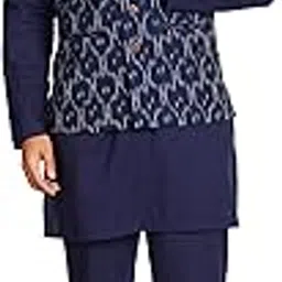 amazon brand - symbol Men's Floral Regular Cotton Nehru Jacket Kurta Pant Set (3pcs)-picture-56