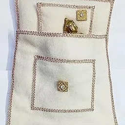 Poorti Enterprises Satin Laddu Gopal Bister - Laddu Gopal Gaddi Bed - Head Pillow Set | Kanhaji Bedding Set | Ladoo Gopal Singasan-picture-20