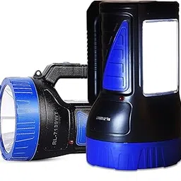 Robustt Dual LED Search Light Cum emergency light with long range upto 1 km|75 watt|ABS Plastic Material|Long Range Portable water resistant & Shock Proof Rechargeable High Brightness LED Kisan Torch Light with Charging Plug (Assorted Color) Design -2, (Pack of 1)-picture-41