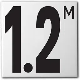 Ceramic Swimming Pool Waterline Depth Marker " 1.2 M " Smooth Finish, 5 inch Font-image-88